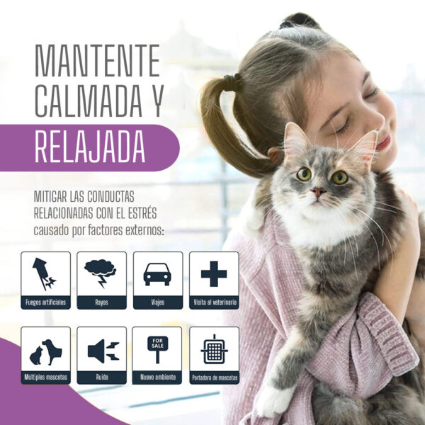 Collar Relajante para Gatos con Feromonas Naturales – Controla Estrés, Ansiedad y Comportamientos No Deseados