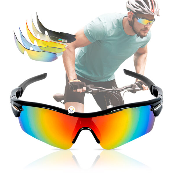 Gafas Deportivas de Ciclismo 5 Lentes MJ418 – Protección, Comodidad y Rendimiento para Todo Tipo de Clima - Image 2