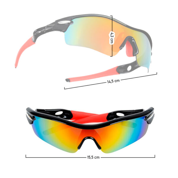 Gafas Deportivas de Ciclismo 5 Lentes MJ418 – Protección, Comodidad y Rendimiento para Todo Tipo de Clima - Image 6