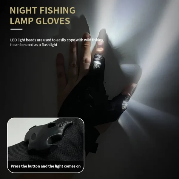 Guantes con Linterna LED Recargable – Manos Libres, Ajustables y Resistentes al Agua para Pesca, Reparaciones y Actividades Nocturnas - Image 3