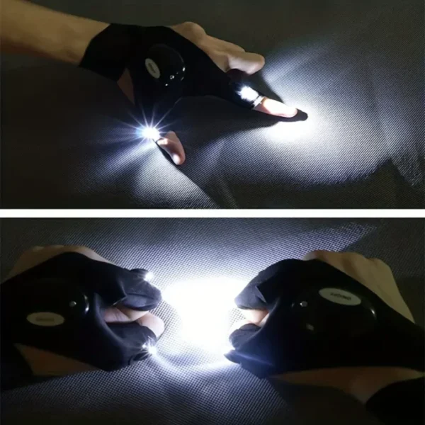 Guantes con Linterna LED Recargable – Manos Libres, Ajustables y Resistentes al Agua para Pesca, Reparaciones y Actividades Nocturnas - Image 2