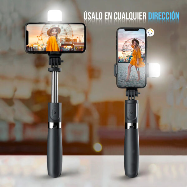 Selfie Stick Trípode con Luz LED y Control Remoto – Compatible con iPhone y Android - Image 4